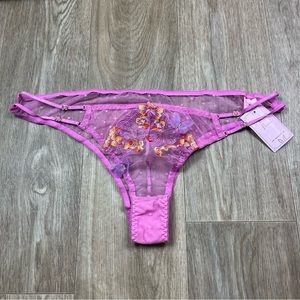 Empress Mimi sheer Madame X Pink butterfly floral panty 3XL NWT